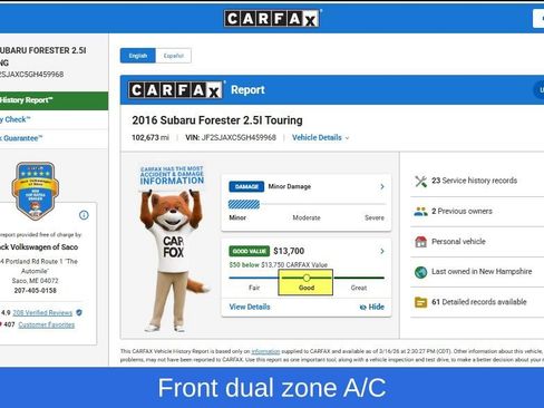 Used 2016 Subaru Forester 2.5i Touring w/ Eyesight & Navigation System image 10