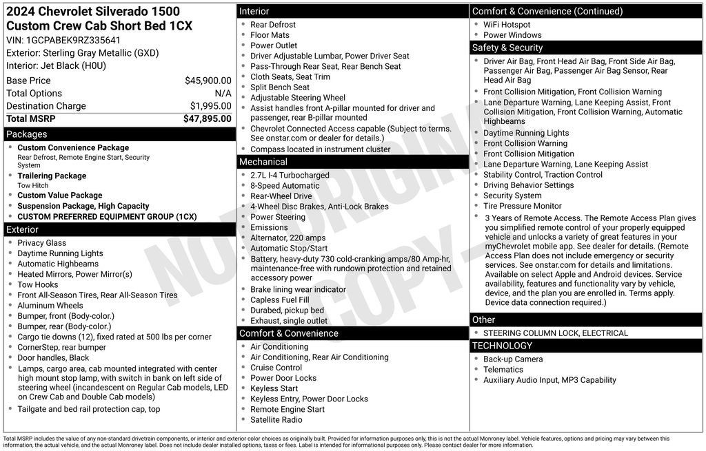 Used 2024 Chevrolet Silverado 1500 Custom RWD image 35