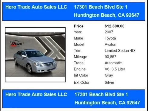 Used 2007 Toyota Avalon Limited FWD image 10