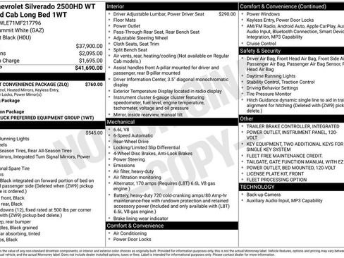 Used 2021 Chevrolet Silverado 2500 W/T w/ WT Fleet Convenience Package RWD image 5