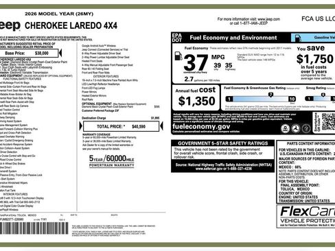 New 2026 Jeep Cherokee Laredo AWD/4WD image 2