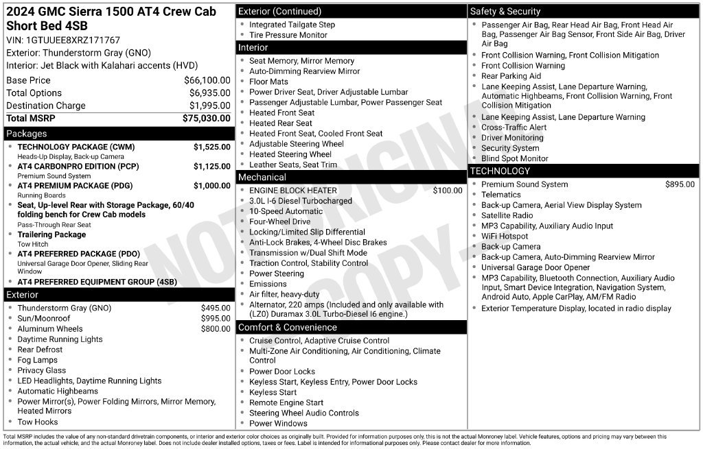 Certified 2024 GMC Sierra 1500 AT4 w/ Technology Package AWD/4WD image 32