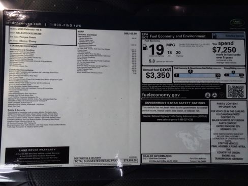 New 2025 Land Rover Defender 110 S image 6