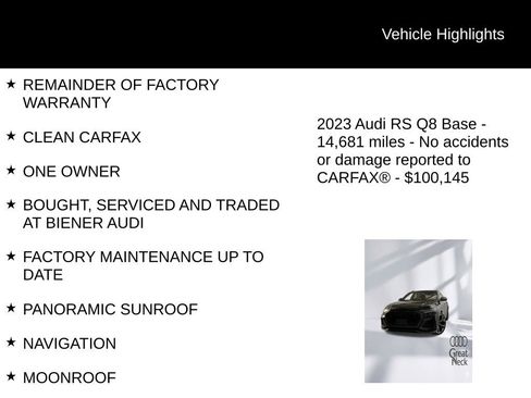 Used 2023 Audi RS Q8 w/ Black Optic Package image 8