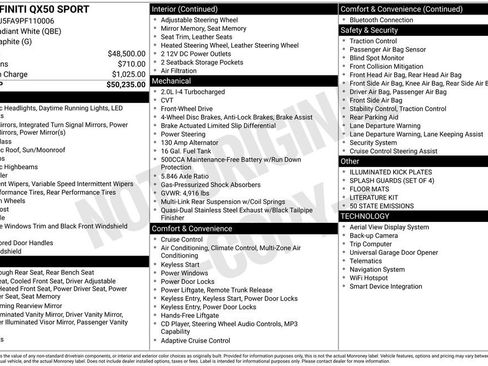 Used 2023 INFINITI QX50 Sport image 44