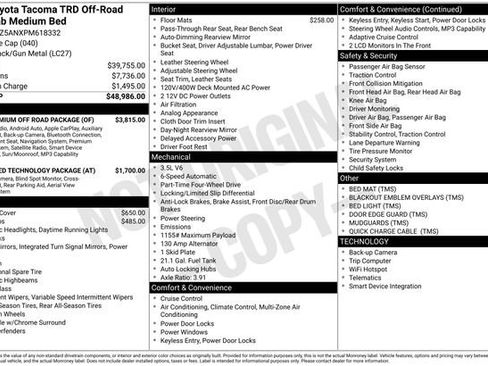 Used 2023 Toyota Tacoma TRD Off-Road w/ TRD Premium Off Road Package image 38