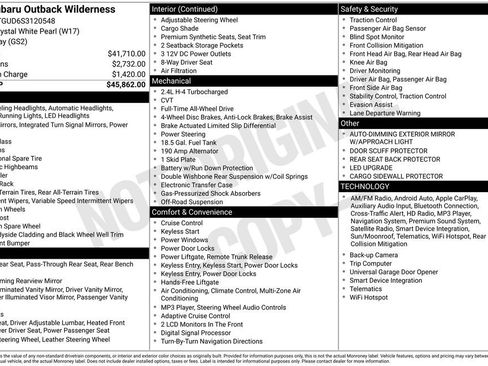 Certified 2025 Subaru Outback Wilderness AWD/4WD image 47