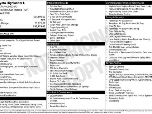 Used 2020 Toyota Highlander L FWD image 7