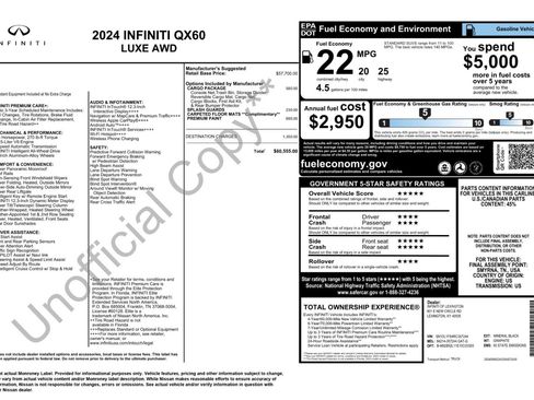 Used 2024 INFINITI QX60 Luxe w/ Cargo Package AWD/4WD image 58