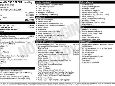 Used 2023 Lexus RX 350 F Sport w/ Accessory Package (Z1) AWD/4WD image 7