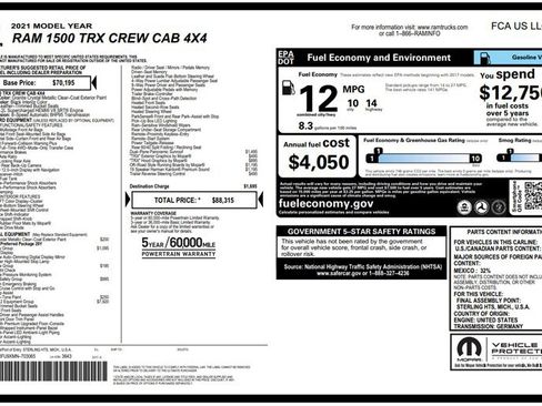 Used 2021 RAM 1500 TRX w/ TRX Level 2 Equipment Group AWD/4WD image 38