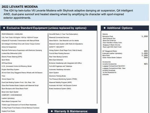Certified 2022 Maserati Levante Modena image 2