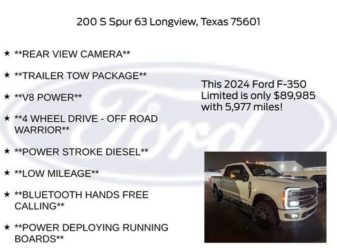 Used 2024 Ford F350 Limited w/ FX4 Off-Road Package image 6