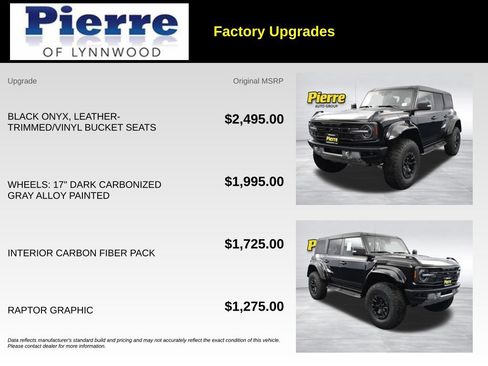 New 2025 Ford Bronco Raptor w/ Interior Carbon Fiber Pack AWD/4WD image 13