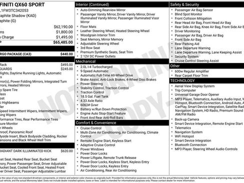 Certified 2026 INFINITI QX60 Sport w/ Dark Cargo Package AWD/4WD image 44