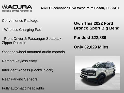 Used 2022 Ford Bronco Sport Big Bend w/ Convenience Package AWD/4WD image 12