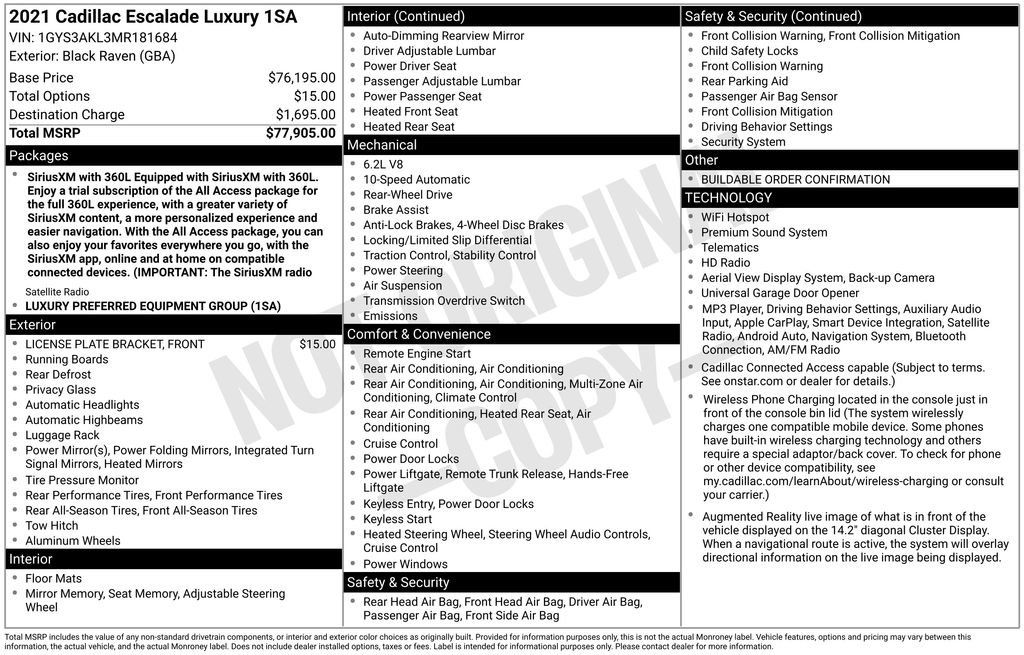Used 2021 Cadillac Escalade Luxury RWD image 37