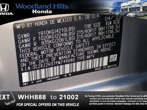 Certified 2023 Honda HR-V LX image 26