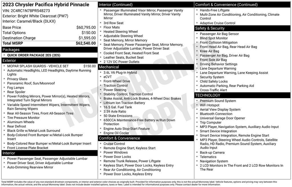 Used 2023 Chrysler Pacifica Pinnacle FWD image 38