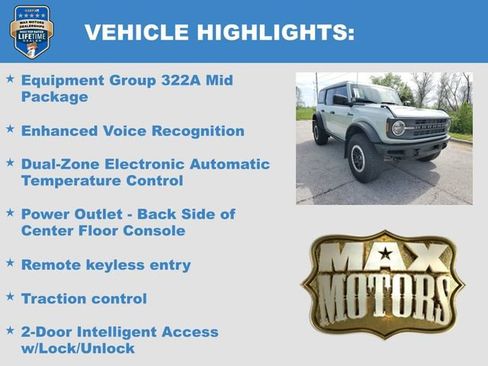 Certified 2023 Ford Bronco Black Diamond w/ Sasquatch Package AWD/4WD image 6