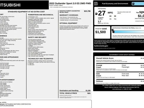 Used 2022 Mitsubishi Outlander Sport ES image 49