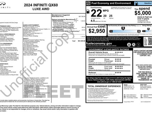 Used 2024 INFINITI QX60 Luxe w/ Vision Package AWD/4WD image 40