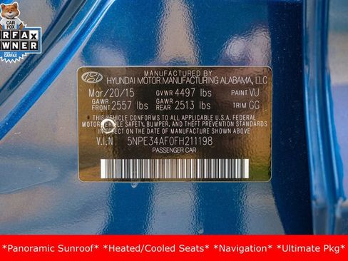 Used 2015 Hyundai Sonata Limited w/ Option Group 06 image 34