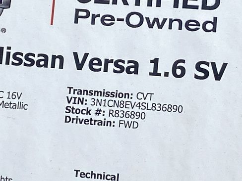 Certified 2025 Nissan Versa SV FWD image 35