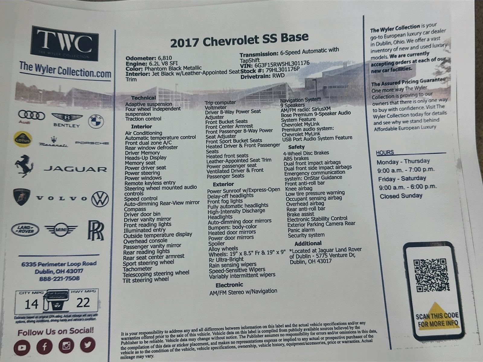 Used 2017 Chevrolet SS RWD image 48