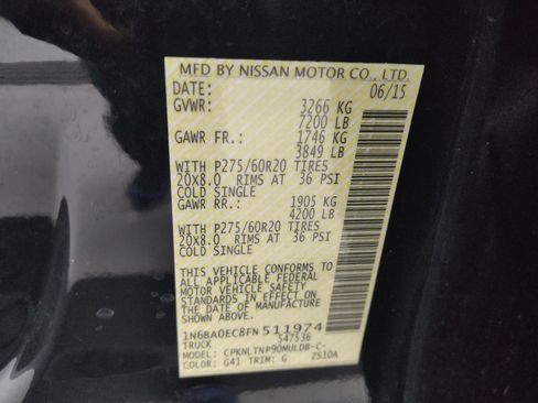 Used 2015 Nissan Titan SV w/ SV Value Truck Package AWD/4WD image 33