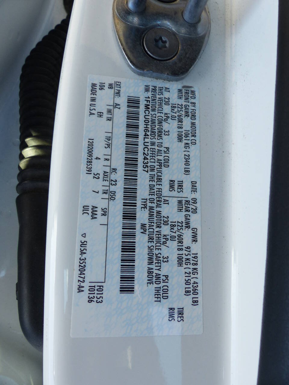 Used 2020 Ford Escape SEL FWD image 14
