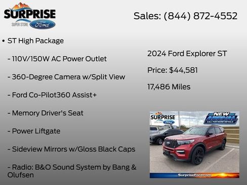 Used 2024 Ford Explorer ST w/ Equipment Group 401A AWD/4WD image 16