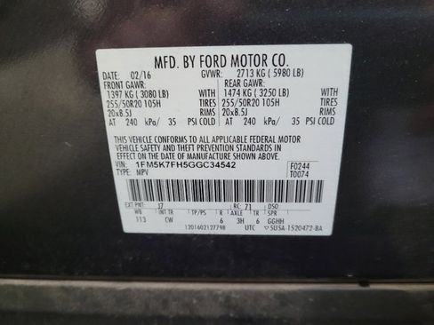 Used 2016 Ford Explorer Limited w/ Equipment Group 301A image 33
