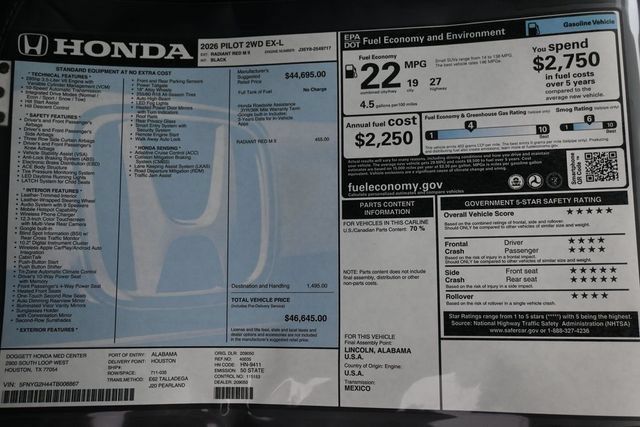 New 2026 Honda Pilot EX-L image 26