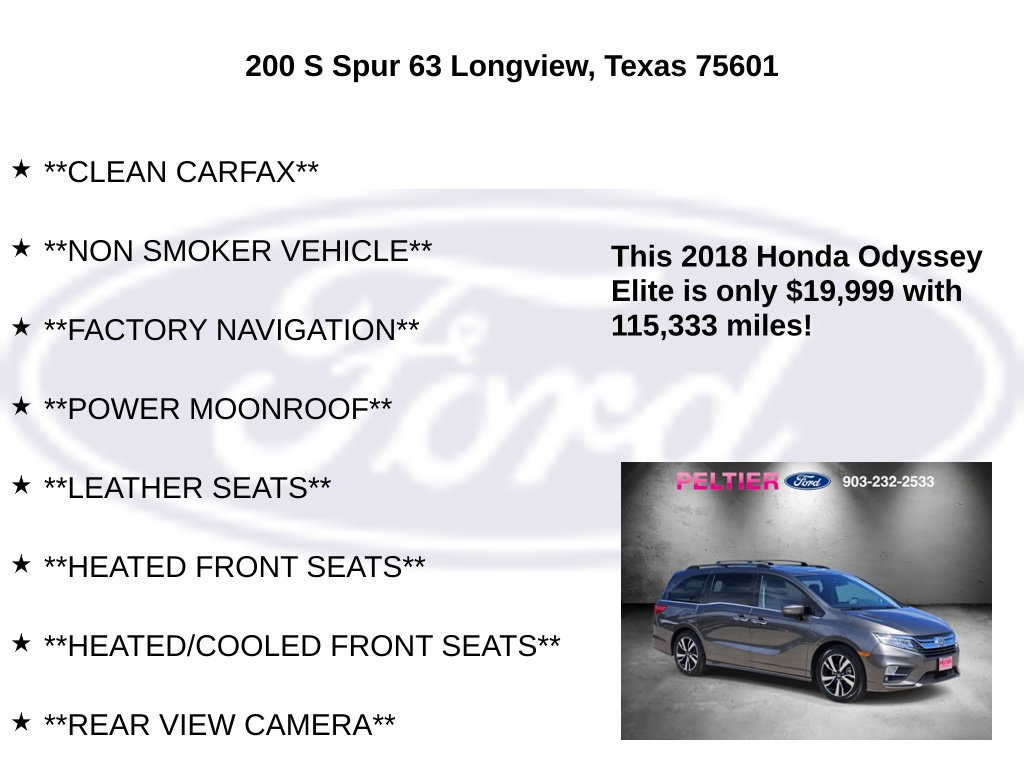 Used 2018 Honda Odyssey Elite image 5