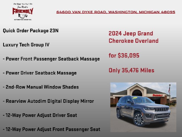 Certified 2024 Jeep Grand Cherokee Overland w/ Luxury Tech Group IV AWD/4WD image 5