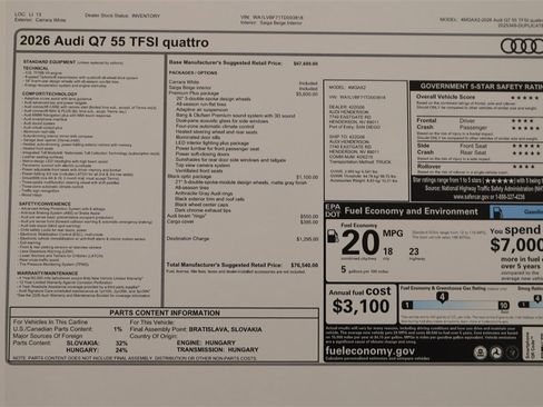 New 2026 Audi Q7 3.0T Premium Plus image 32