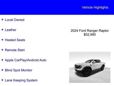 Certified 2024 Ford Ranger Raptor AWD/4WD image 3