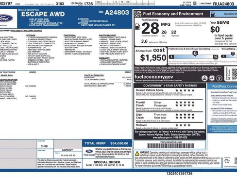 Used 2024 Ford Escape ST-Line AWD/4WD image 35