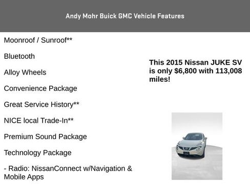 Used 2015 Nissan Juke SV w/ Technology Package image 4