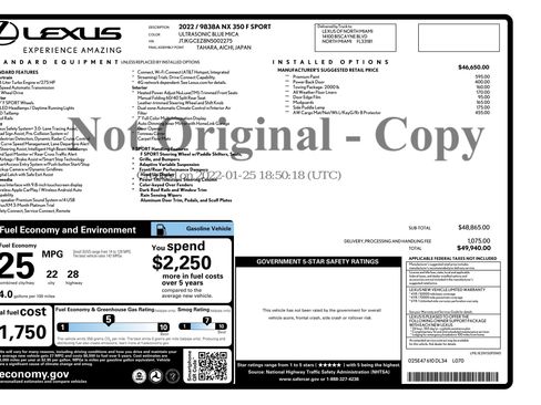 Used 2022 Lexus NX 350 F Sport w/ Accessory Package 2 image 3