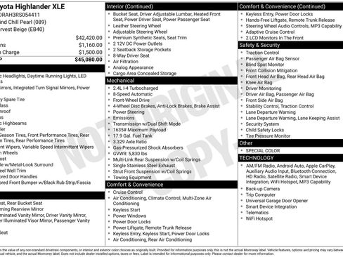 Used 2024 Toyota Highlander XLE FWD image 38