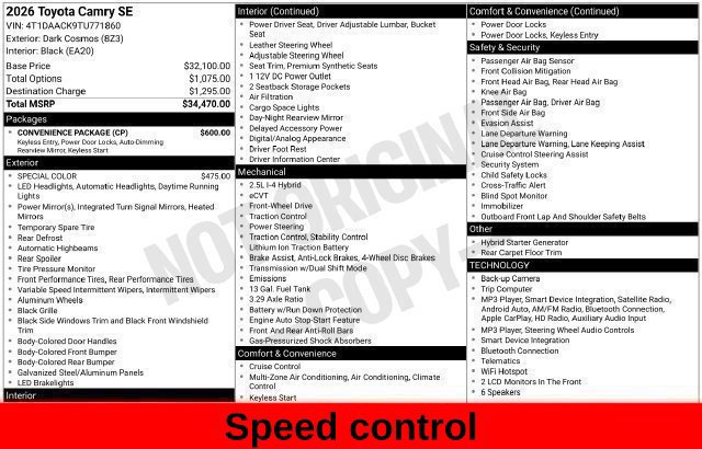 Used 2026 Toyota Camry SE w/ Convenience Package FWD image 51