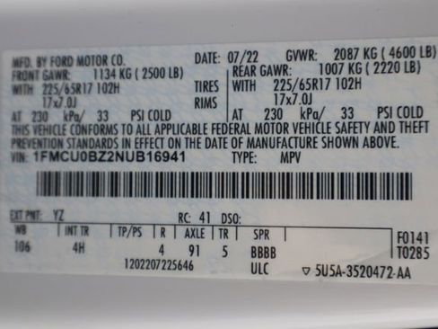 Used 2022 Ford Escape SE image 58