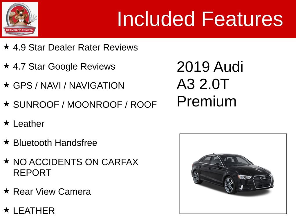 Used 2019 Audi A3 2.0T Premium w/ Convenience Package FWD image 4