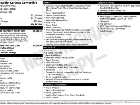 Used 2007 Chevrolet Corvette Convertible w/ Preferred Equipment Group RWD image 13