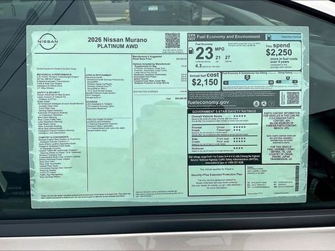 New 2026 Nissan Murano Platinum image 14