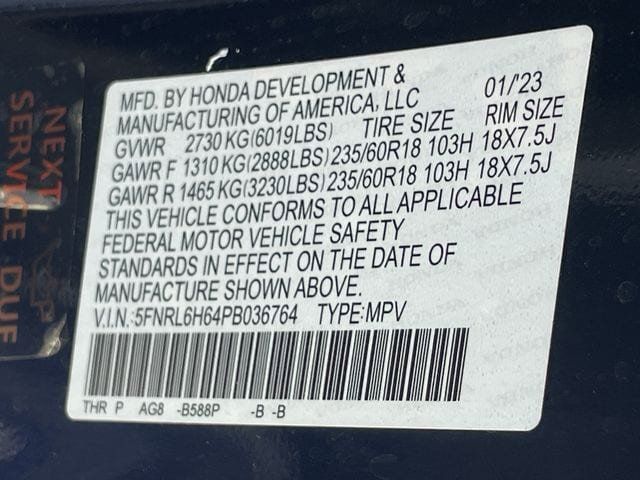 Certified 2023 Honda Odyssey EX-L image 31