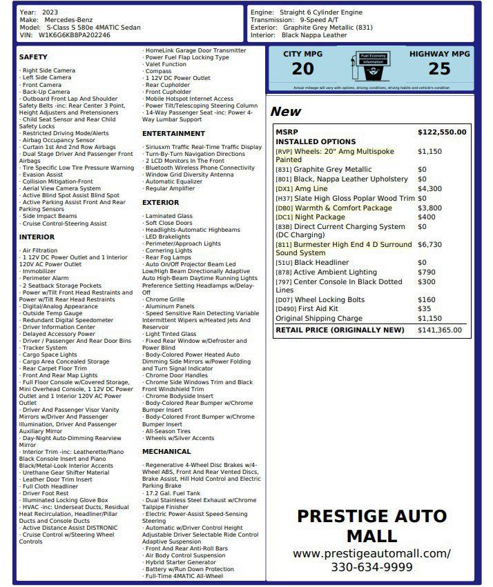 Used 2023 Mercedes-Benz S 580e 4MATIC Sedan image 6