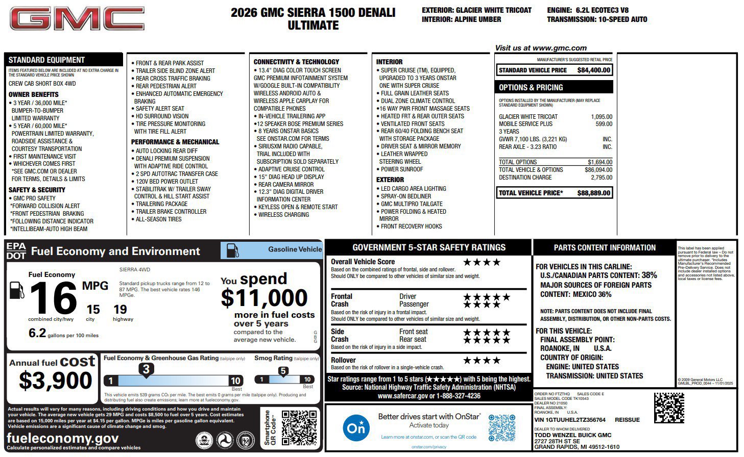Used 2026 GMC Sierra 1500 Denali Ultimate AWD/4WD image 39